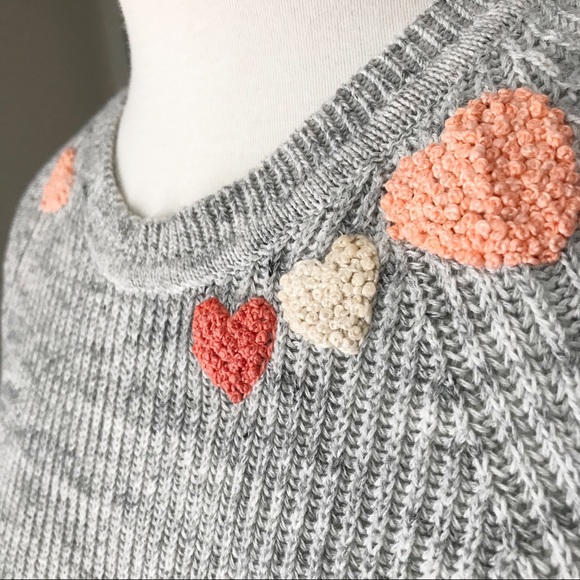 LOFT Sweaters - Hand Embroidered Hearts Pullover Sweater | S
